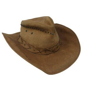 Bullhide Burnt Dust Brown Leather Western Distressed Cowboy Hat XL